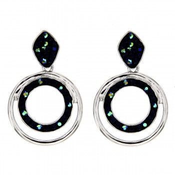 Pendientes Glitter Hoop Blue