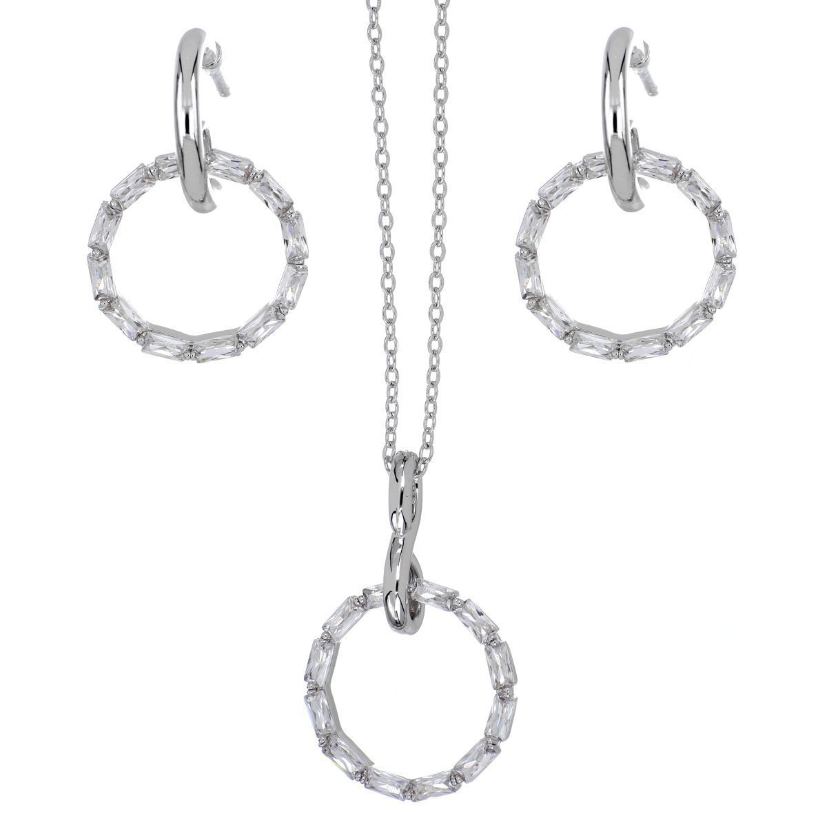 Conjunto Classic Halo en rodio Conjunto Classic Halo en rodio