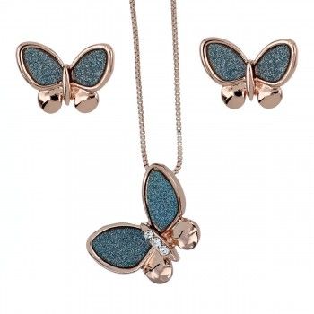 Conjunto Glitter Butterfly Blue-Gray