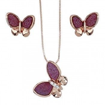 Conjunto Glitter Butterfly Rose