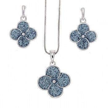Conjunto Glitter Blossom Aquamarine