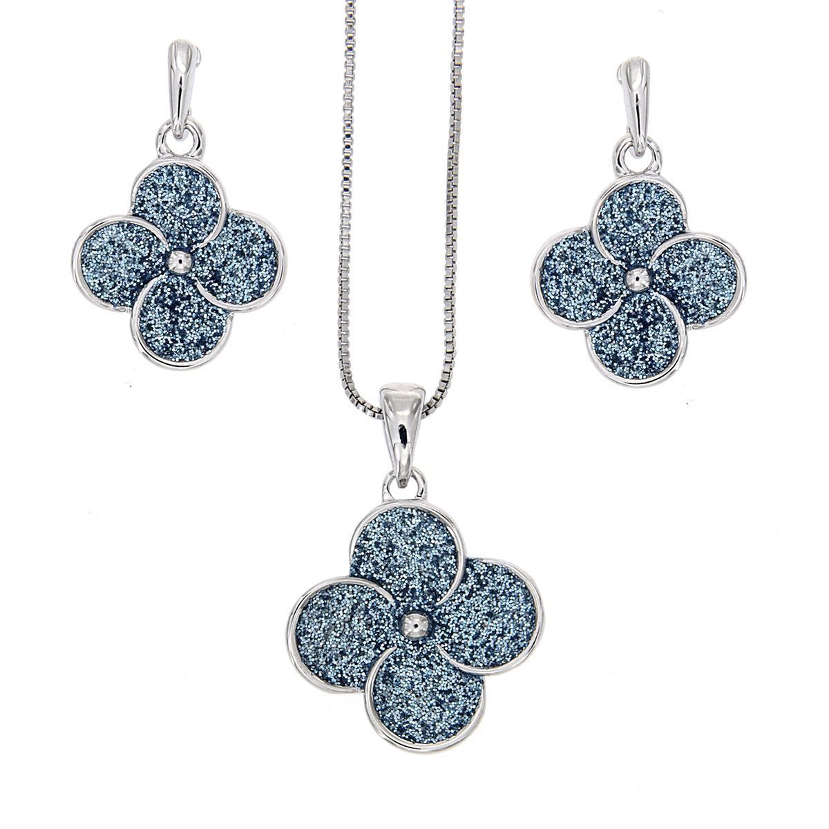 Conjunto Glitter Blossom Aquamarine Conjunto Glitter Blossom Aquamarine