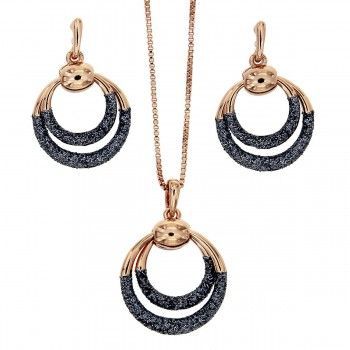 Conjunto Glitter Concentric Oro Rosa