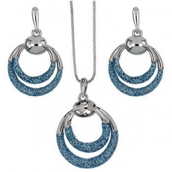 Conjunto Glitter Concentric Rodio