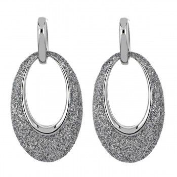 Pendientes Glitter Ellipse Rodio