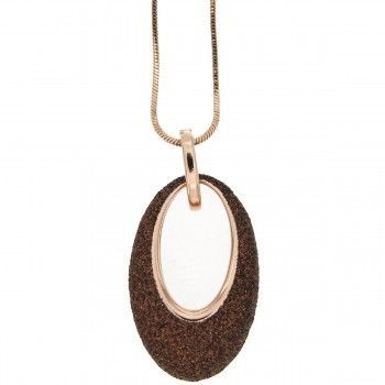 Colgante Glitter Ellipse Oro Rosa