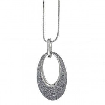 Colgante Glitter Ellipse Rodio