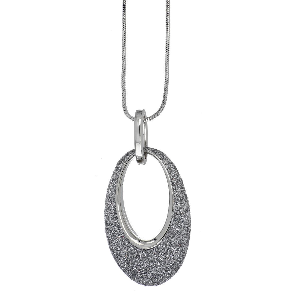 Colgante Glitter Ellipse Rodio Colgante Glitter Ellipse Rodio