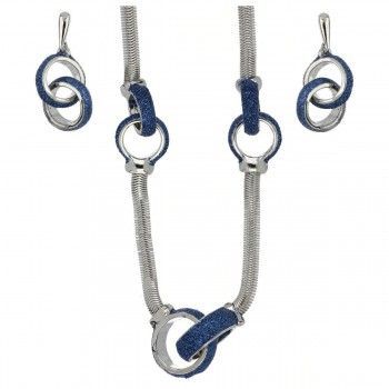 Conjunto Glitter Twine Rodio