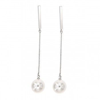 Pendientes Long&Nice Chain Rodio