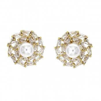 Pendientes CZ Whirl Oro
