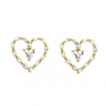 Pendientes CZ Romance Oro