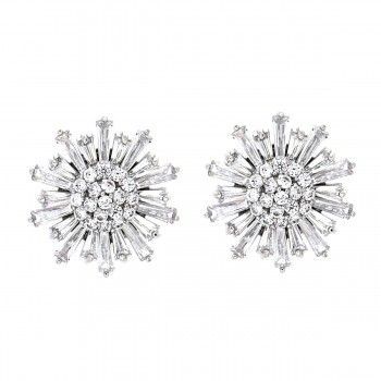Pendientes CZ Bust Rodio