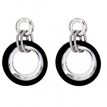 Pendientes largos Bora Bora Rodio