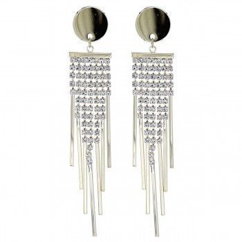 Pendientes largos Fashion Strass Oro