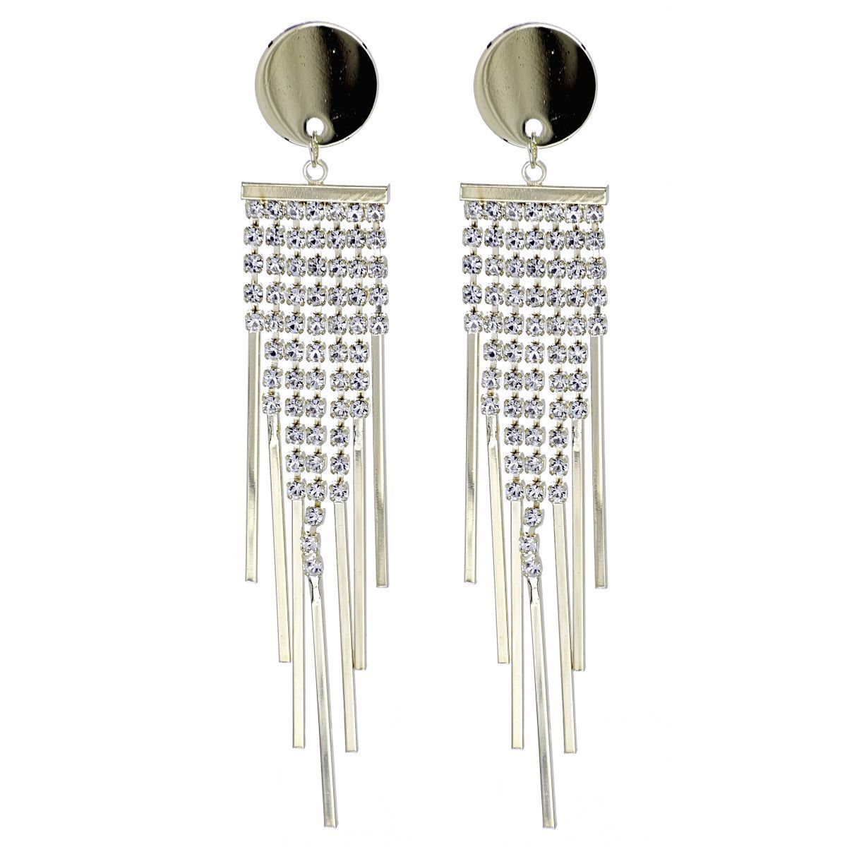 Pendientes largos Fashion Strass Oro Pendientes largos Fashion Strass Oro